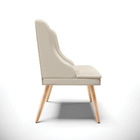 Cadeira De Jantar Liz Corino Bege Pés Palito Natural D03 - D'