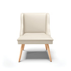 Cadeira De Jantar Liz Corino Bege Pés Palito Natural D03 - D'