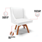 Cadeira De Jantar Liz Corino Branco Base Giratória Madeira Ta