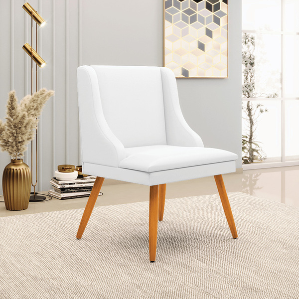 Cadeira De Jantar Liz Corino Branco Pés Palito Bnn Decor