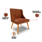 Cadeira De Jantar Liz Corino Glow Nozes Pés Palito Bnn Decor