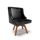 Cadeira De Jantar Liz Corino Glow Preto Base Giratória Madeir