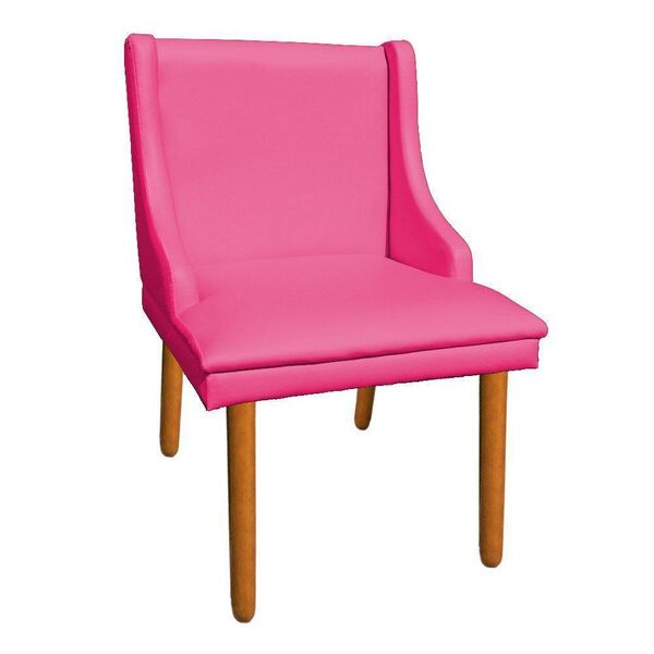 Cadeira De Jantar Liz Corino Pink Pés Palito Castanho D'rossi