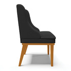 Cadeira De Jantar Liz Corino Preto Base Fixa Madeira Castanho