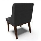 Cadeira De Jantar Liz Corino Preto Base Fixa Madeira Tabaco D