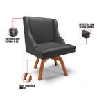 Cadeira De Jantar Liz Corino Preto Fosco Base Giratória Madei