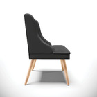 Cadeira De Jantar Liz Corino Preto Pés Palito Natural D03 - D