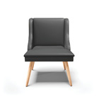 Cadeira De Jantar Liz Corino Preto Pés Palito Natural D03 - D