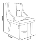 Cadeira De Jantar Liz Estampado Zig Zag Cinza D92 Pés Castanh