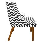 Cadeira De Jantar Liz Estampado Zig Zag Preto D80 Pés Palito