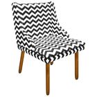 Cadeira De Jantar Liz Estampado Zig Zag Preto D80 Pés Palito