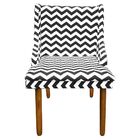 Cadeira De Jantar Liz Estampado Zig Zag Preto D80 Pés Palito