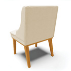 Cadeira De Jantar Liz Linho Areia A27 Base Fixa Madeira Casta