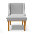 Cadeira De Jantar Liz Linho Base Fixa Madeira Castanho D03 -