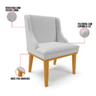 Cadeira De Jantar Liz Linho Base Fixa Madeira Castanho D03 -