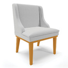 Cadeira De Jantar Liz Linho Base Fixa Madeira Castanho D03 -