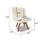 Cadeira De Jantar Liz Linho Bege Base Giratória Madeira Bnn D