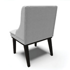 Cadeira De Jantar Liz Linho Cinza A05 Base Fixa Madeira Preto