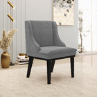 Cadeira De Jantar Liz Linho Grafite A26 Base Fixa Madeira Pre