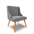 Cadeira De Jantar Liz Linho Grafite Pés Palito Tana Decor