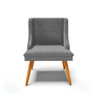 Cadeira De Jantar Liz Linho Grafite Pés Palito Tana Decor