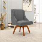 Cadeira De Jantar Liz Linho Grosso Grafite A26 Base Madeira M