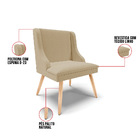 Cadeira De Jantar Liz Linho Palha A32 Pés Palito Natural - D'