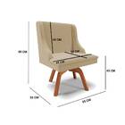 Cadeira De Jantar Liz Linho Palha Base Giratória Madeira Bnn