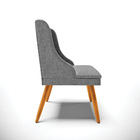 Cadeira De Jantar Liz Linho Pés Palito Castanho D03 - D'rossi