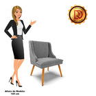 Cadeira De Jantar Liz Linho Pés Palito Castanho D03 - D'rossi