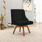 Cadeira De Jantar Liz Linho Preto A79 Base Madeira Mm35 D03 -