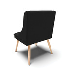 Cadeira De Jantar Liz Linho Preto A79 Pés Palito Natural D03