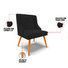 Cadeira De Jantar Liz Linho Preto Pés Palito Bnn Decor