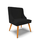 Cadeira De Jantar Liz Linho Preto Pés Palito Bnn Decor