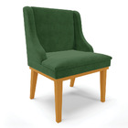 Cadeira De Jantar Liz Suede Base Fixa Madeira Castanho D03 -