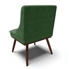 Cadeira De Jantar Liz Suede Base Fixa Madeira Com Pés Palito