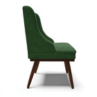 Cadeira De Jantar Liz Suede Base Fixa Madeira Com Pés Palito