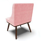 Cadeira De Jantar Liz Suede Base Fixa Madeira Com Pés Palito