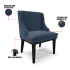 Cadeira De Jantar Liz Suede Base Fixa Madeira Preto D03 - D'r