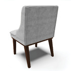 Cadeira De Jantar Liz Suede Base Fixa Madeira Tabaco D03 - D'