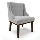 Cadeira De Jantar Liz Suede Base Fixa Madeira Tabaco D03 - D'