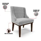 Cadeira De Jantar Liz Suede Base Fixa Madeira Tabaco D03 - D'