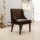 Cadeira De Jantar Liz Suede Base Fixa Madeira Tabaco D03 - D'