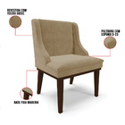 Cadeira De Jantar Liz Suede Base Fixa Madeira Tabaco D03 - D'