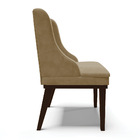 Cadeira De Jantar Liz Suede Base Fixa Madeira Tabaco D03 - D'