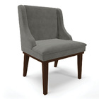 Cadeira De Jantar Liz Suede Base Fixa Madeira Tabaco D03 - D'