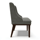 Cadeira De Jantar Liz Suede Base Fixa Madeira Tabaco D03 - D'