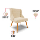 Cadeira De Jantar Liz Suede Bege Pés Palito Tana Decor