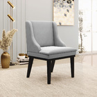 Cadeira De Jantar Liz Suede Cinza Base Fixa Madeira Preto D03