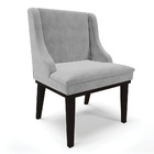 Cadeira De Jantar Liz Suede Cinza Base Fixa Madeira Preto D03